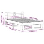 vidaXL Cadre de lit Marron cire 120 x 190 cm Bois massif en pin