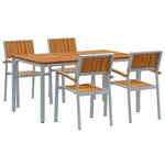 vidaXL Ensemble de salle à manger pour jardin 5 Pièces Gris et marron