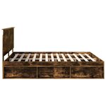 vidaXL Cadre de lit Chêne fumé 180 x 200 cm Bois de pin massif