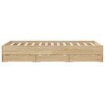 vidaXL Cadre de lit et tiroirs chêne sonoma 140x190 cm bois ingénierie