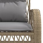 vidaXL Salon de jardin avec coussins 4 Pièces beige résine tressée