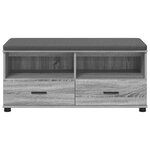 vidaXL Banc d'entrée avec coussin Gris Sonoma 100 x 38 x 46 cm