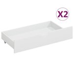 vidaXL Cadre de lit avec 2 tiroirs Blanc Bois de pin massif 140x200 cm
