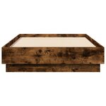 vidaXL Cadre de lit chêne fumé 90x190 cm bois d'ingénierie