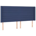 vidaXL Tête de lit avec oreilles Bleu 203x16x118/128 cm Tissu