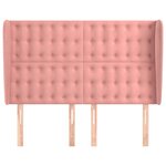 vidaXL Tête de lit avec oreilles Rose 147x23x118/128 cm Velours