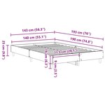 vidaXL Cadre de lit sans matelas sonoma gris 140x190 cm