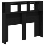 vidaXL Tête de lit LED avec étagère Chêne noir 120 x 18.5 x 103.5 cm