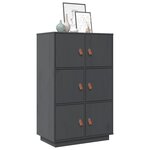 vidaXL Buffet haut Gris 67x40x108 5 cm Bois massif de pin