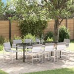 vidaXL Ensemble de salle à manger pour jardin 9 Pièces Blanc