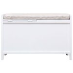 vidaXL Banc d'entrée Blanc 70 x 33 5 x 45 cm Bois de Paulownia