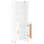 vidaXL Buffet haut Blanc brillant 69 5x34x180 cm Bois d'ingénierie
