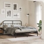 vidaXL Cadre de lit métal sans matelas avec tête de lit noir 140x200cm