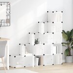 vidaXL Organiseur de rangement en cube avec 15 cubes et portes en PP transparent