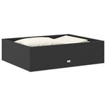 vidaXL Salon de jardin 2 Pièces avec coussins Résine tressée Noir