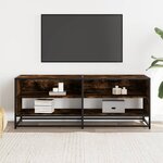 vidaXL Meuble TV chêne fumé 120 5x40x46 cm bois d'ingénierie et métal