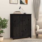vidaXL Buffet Noir 83x41 5x100 cm Bois massif de pin