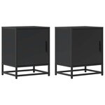 vidaXL Tables de chevet 2 Pièces noir 40x31x50 cm bois d'ingénierie métal