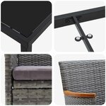 vidaXL Ensemble de salle à manger pour jardin 7 Pièces Gris Poly rotin