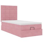 vidaXL Cadre de lit ottoman avec matelas rose 80x200 cm velours