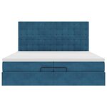 vidaXL Cadre de lit ottoman avec matelas bleu foncé 200x200 cm velours