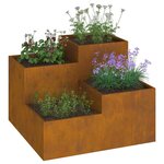 vidaXL Cache-pot de jardin Rouillé 100 x 100 x 60 cm