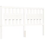 vidaXL Cadre de lit avec tête de lit blanc King Size bois massif