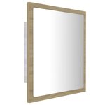 vidaXL Miroir LED de salle de bain Chêne sonoma 40x8 5x37 cm Acrylique