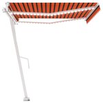 vidaXL Auvent automatique capteur de vent LED 400x350 cm Orange marron