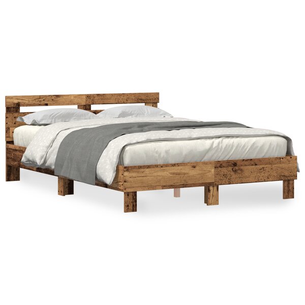 vidaXL Cadre de lit en bois Bois récupéré 140 x 190 cm Convertible