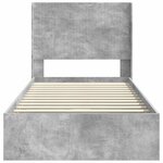 vidaXL Cadre de lit avec rangement et tête de lit Gris béton