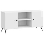 vidaXL Meuble TV Blanc brillant 102 x 34 5 x 50 cm Bois d'ingénierie