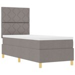 vidaXL Lit à ressorts avec matelas & LED taupe 80x200 cm tissu