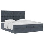 VidaXL Cadre de lit ottoman avec matelas gris foncé 180x200cm velours