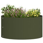 vidaXL Cache-pot de jardin 5 Pièces Vert olive 40 x 40 x 20 cm