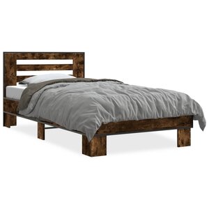vidaXL Cadre de lit sans matelas chêne fumé 90x190 cm