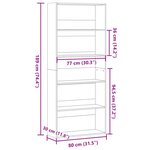 vidaXL Bibliothèque noir 80x30x189 cm bois d'ingénierie