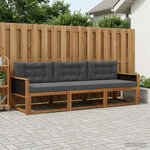 vidaXL Ensemble de canapés d'extérieur 3 Pièces Naturel et Anthracite