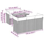 vidaXL Salon de jardin 6 Pièces avec coussins gris résine tressée