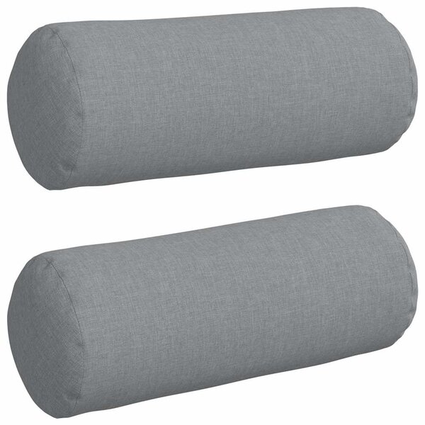 vidaXL Coussins d'accent 2 Pièces Gris clair Ø 15 x 40 cm tissu