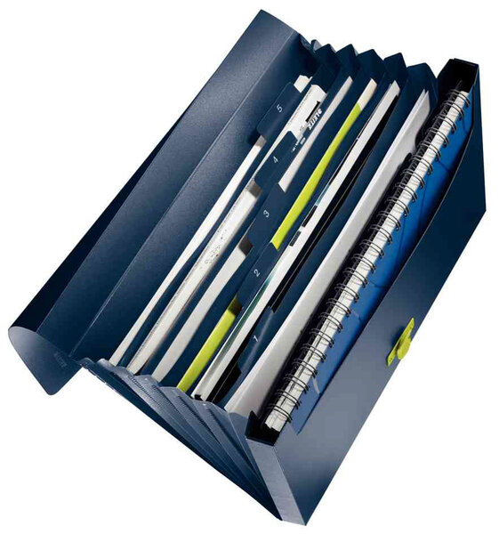 Chemise trieur 100  recyclée A4 5 Compartiments avec fermeture LEITZ