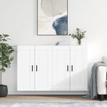 vidaXL Armoires murales 2 Pièces blanc bois d'ingénierie