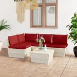 vidaXL Salon de jardin palette 5 Pièces avec coussins bois d'épicéa