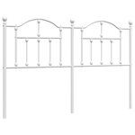 vidaXL Tête de lit métal blanc 135 cm
