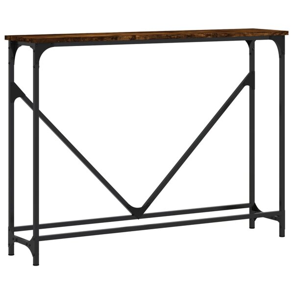vidaXL Table console chêne fumé 102x22 5x75 cm bois d'ingénierie