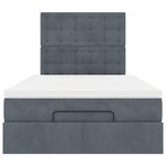 vidaXL Cadre de lit ottoman avec matelas gris foncé 120x190 cm velours