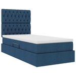 vidaXL Lit avec rangement et matelas Bleu 90 x 190 cm Polyester
