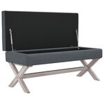 vidaXL Tabouret de rangement Gris foncé 110x45x49 cm Velours