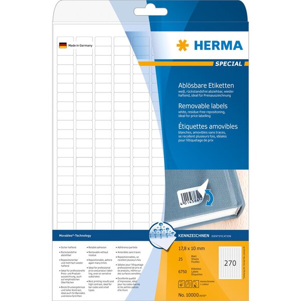 Étiquettes universelles special, 88,9 x 46,6 mm, blanc herma