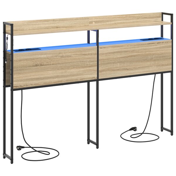 vidaXL Tête de lit de rangement Chêne Sonoma 120 cm Bois d'ingénierie